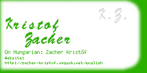 kristof zacher business card