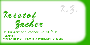 kristof zacher business card